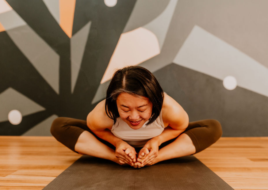 woman doing yoga